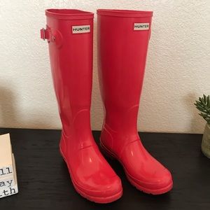 Pink Hunter Rain Boots Size 7 EU 38